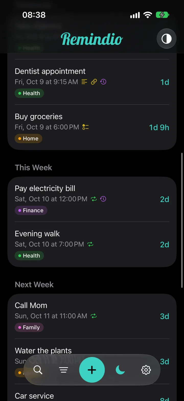 iPhone: dark theme